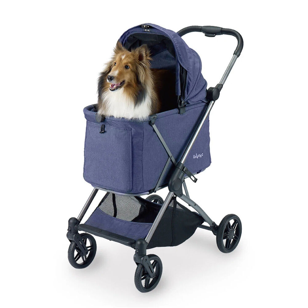 Ibiyaya Maxi Deep Carriage Pet Stroller For Dogs/Cats w/Sunshade Royal Blue