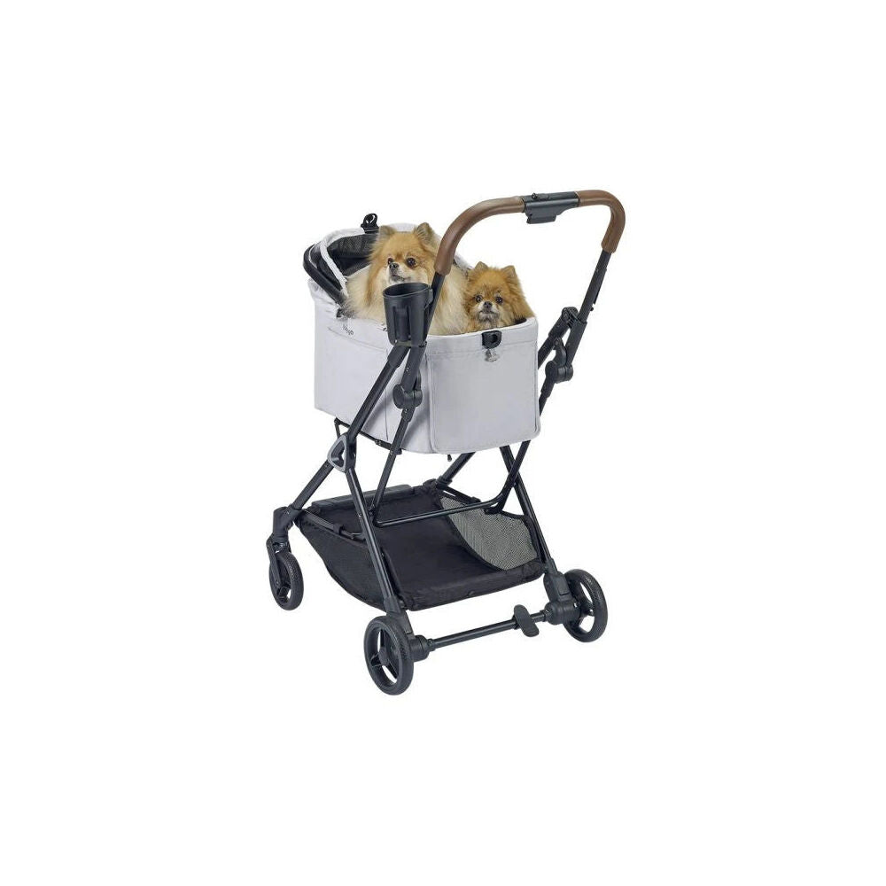 Ibiyaya Tinker Detachable Pet Stroller/Carrier For Dogs/Cats Small Silver Grey