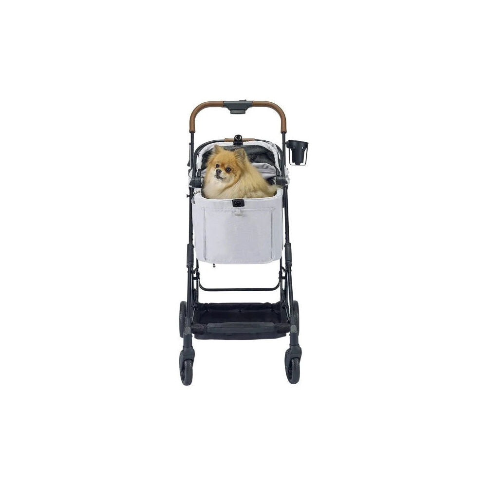 Ibiyaya Tinker Detachable Pet Stroller/Carrier For Dogs/Cats Small Silver Grey