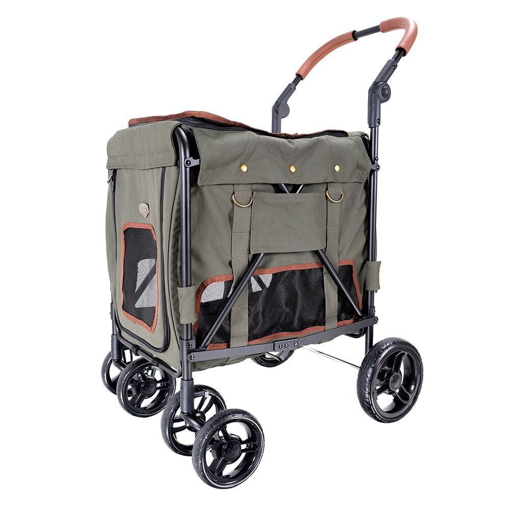 Ibiyaya Gentle Giant Dual Entry Pet Wagon/Carrier for Dogs up to 25kg Army Green