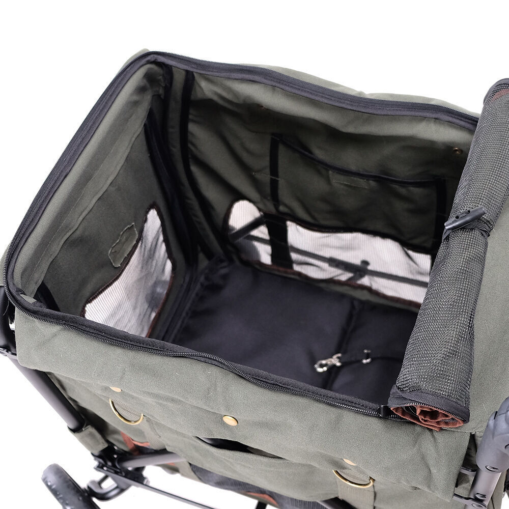 Ibiyaya Gentle Giant Dual Entry Pet Wagon/Carrier for Dogs up to 25kg Army Green