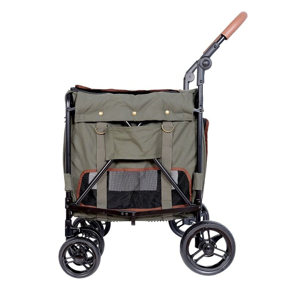 Ibiyaya Gentle Giant Dual Entry Pet Wagon/Carrier for Dogs up to 25kg Army Green