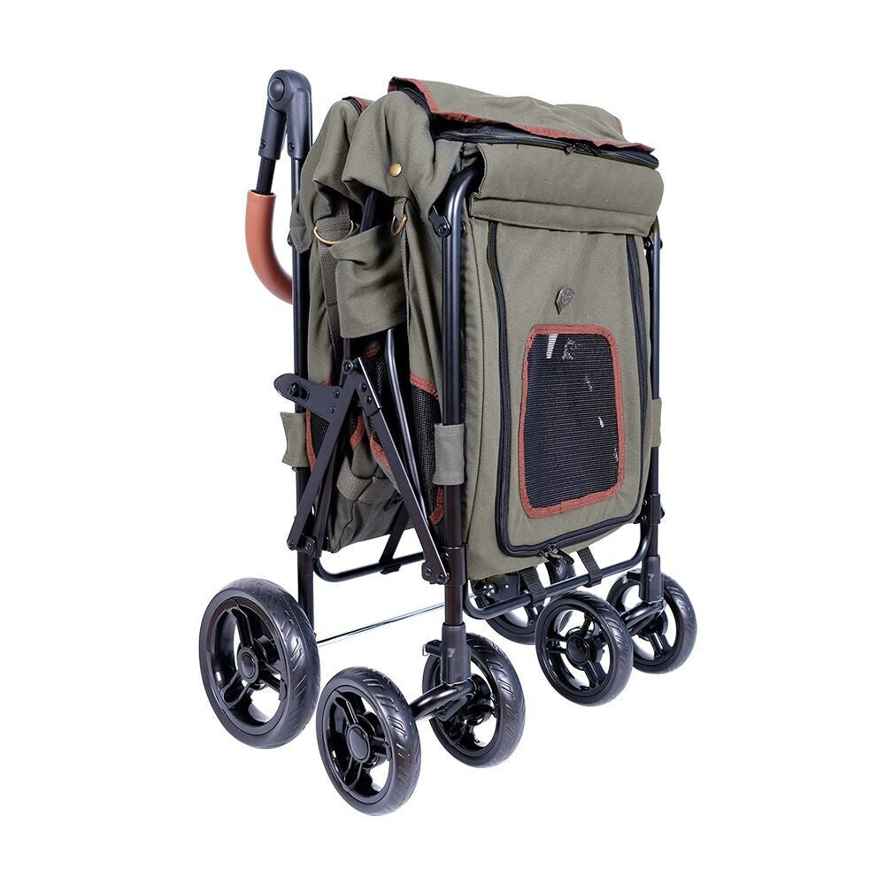 Ibiyaya Gentle Giant Dual Entry Pet Wagon/Carrier for Dogs up to 25kg Army Green