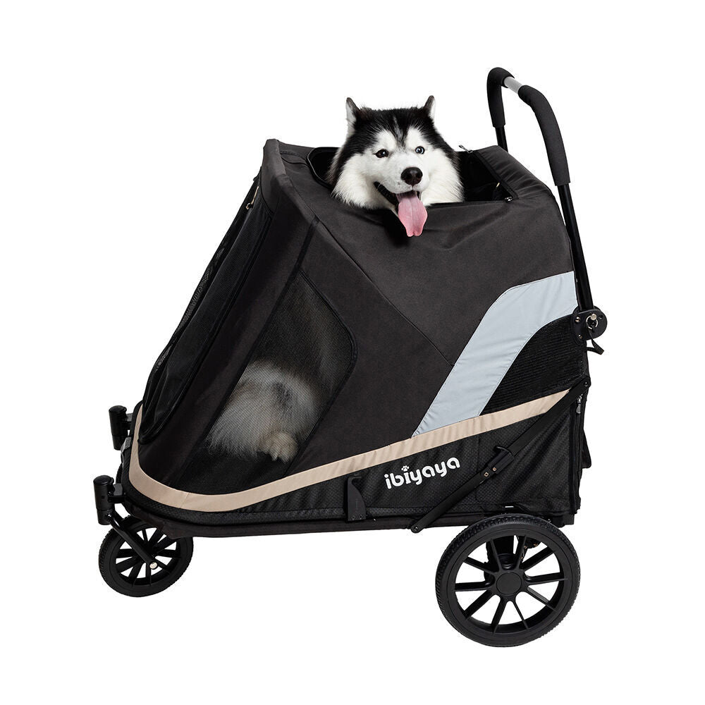 Ibiyaya Grand Cruiser Large Dog Stroller Pram for Pets up to 50kg Black