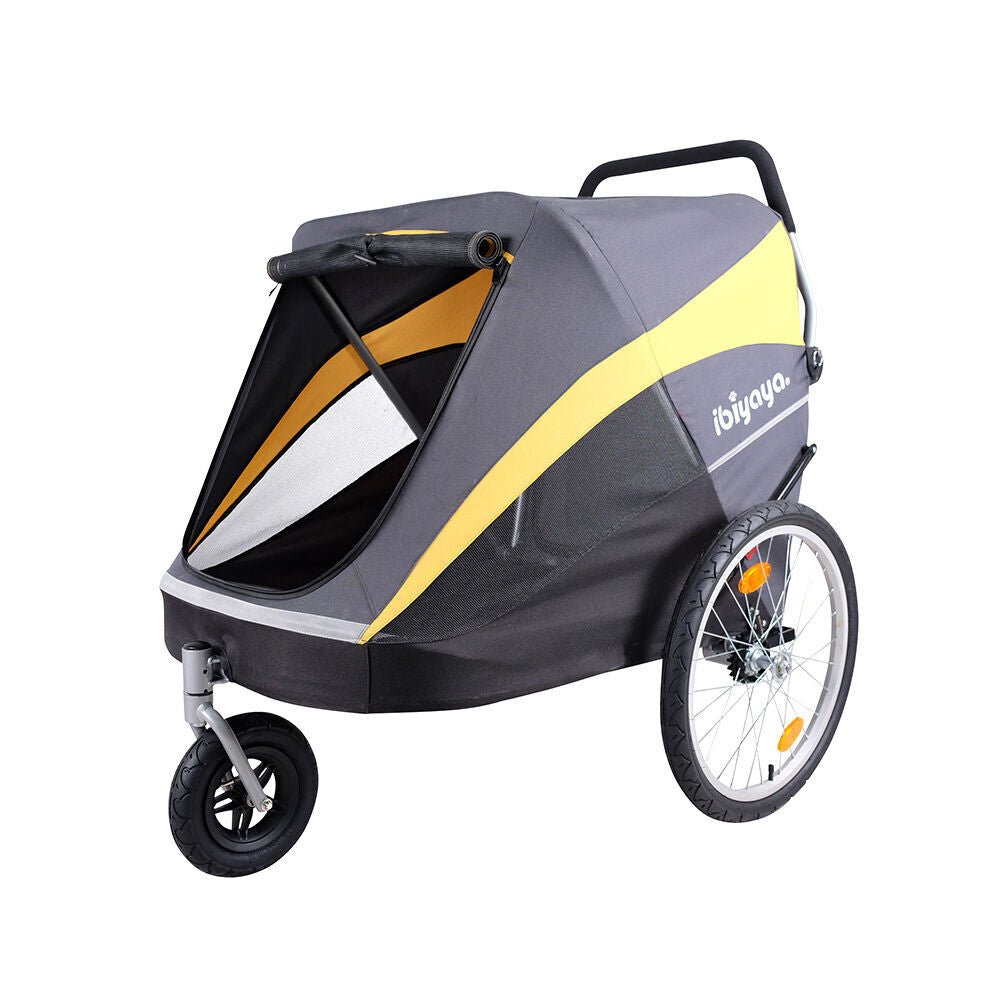 Ibiyaya The Hercules Heavy Duty Pet Stroller/Carrier up to 50kg Grey/Yellow