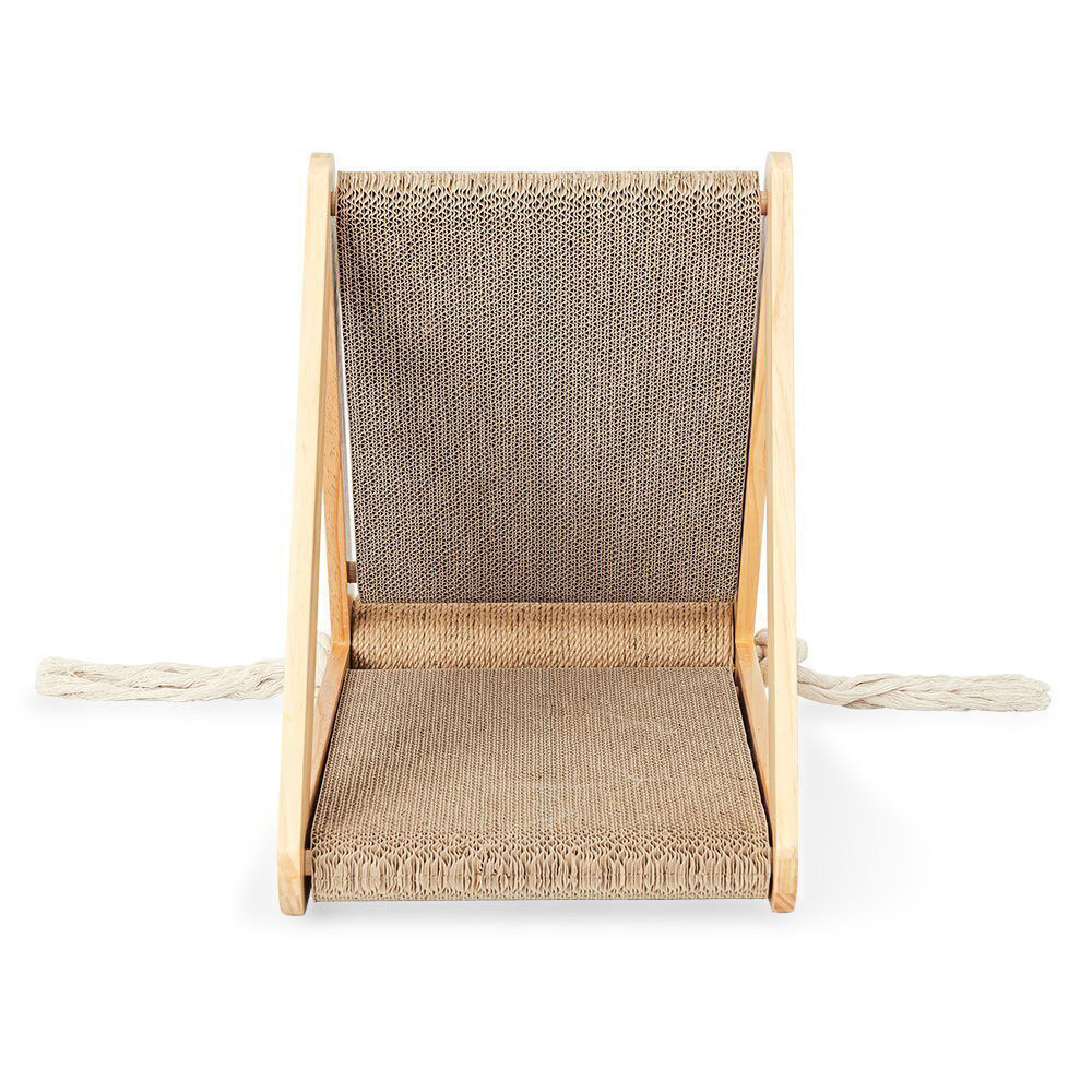 Ibiyaya Hideout Wooden Cat Scratching Post w/ Replaceable Cardboard Inserts