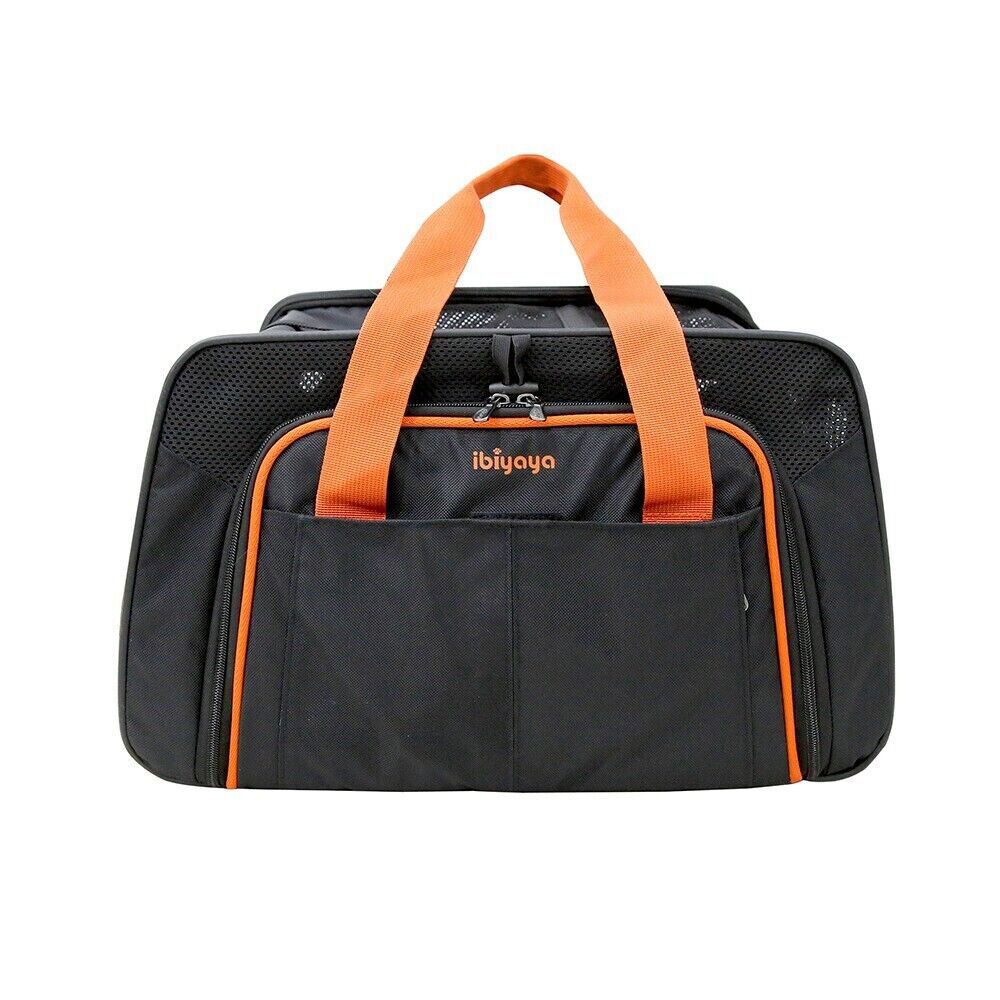 Ibiyaya JetPaw Expandable Pet Travel Carrier & Backpack Obsidian/Orange