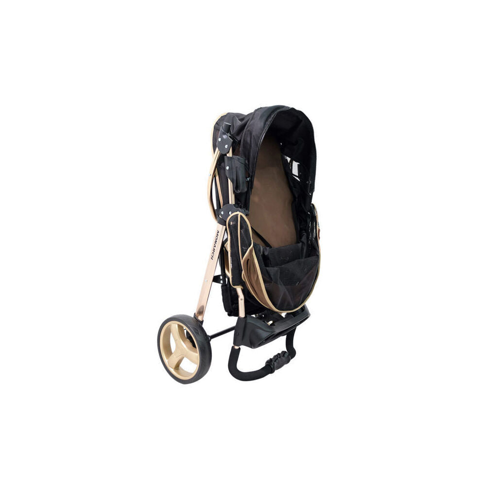 Ibiyaya Monarch Foldable Pet Jogger/Stroller For Pets up to 28kg Luxury Gold