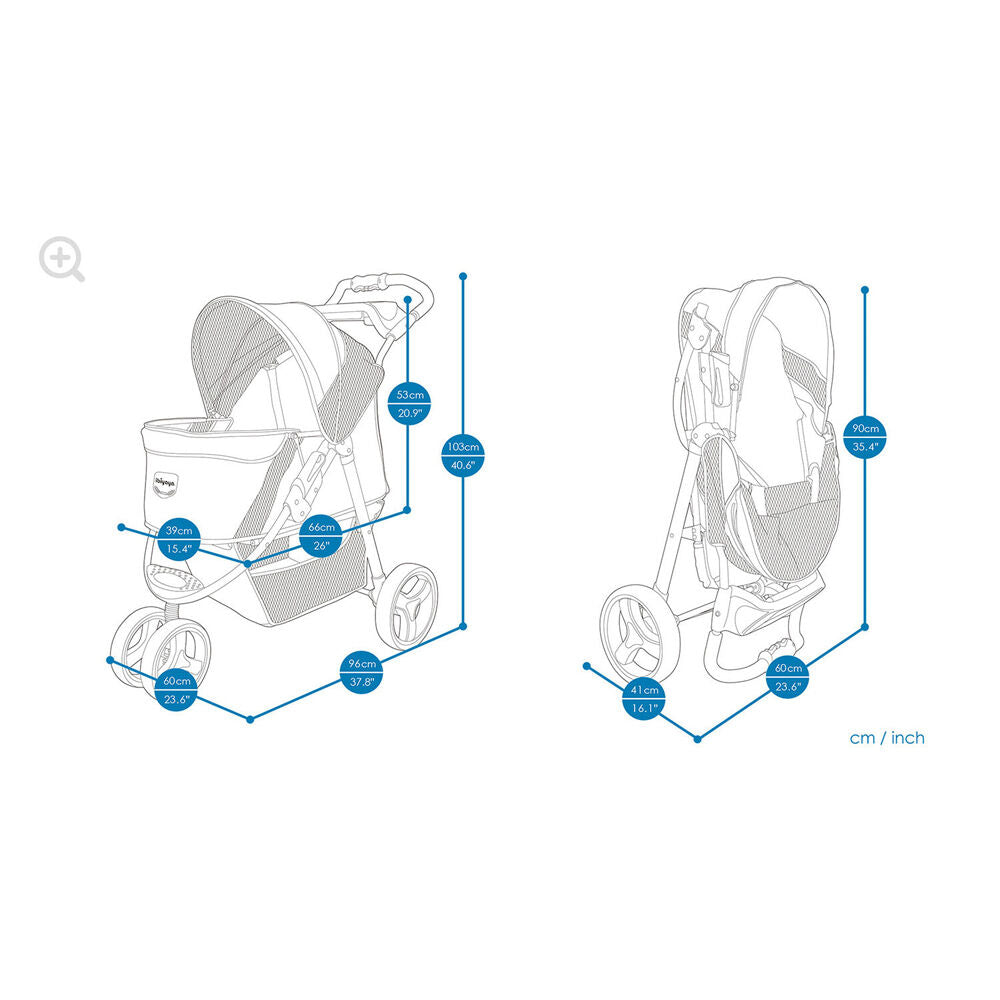 Ibiyaya Monarch Foldable Pet Jogger/Stroller For Pets up to 28kg Luxury Gold