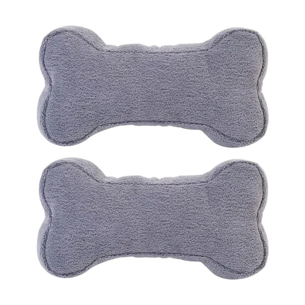 2PK Lilly & Dash Pet Dog Interactive Squeaker Bone Toy 200x150x150mm Charcoal