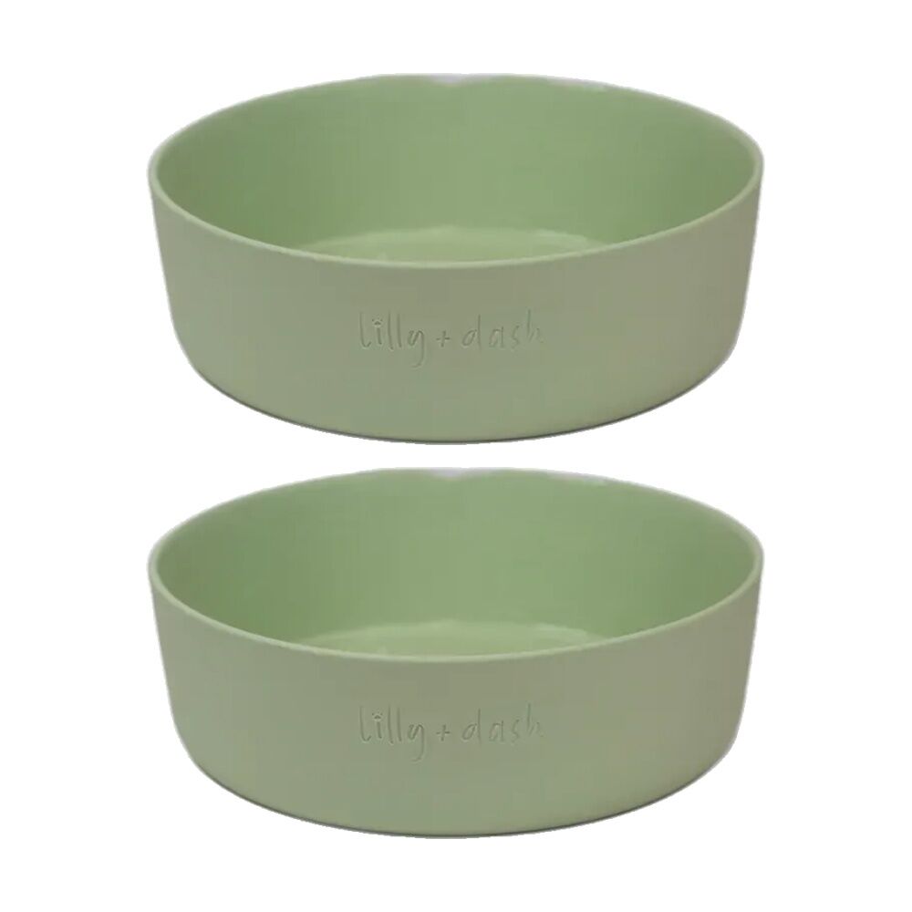 2PK Lilly & Dash Pet Dog Cat 1L Food Water Drinking Bowl 200x185x55mm Mint