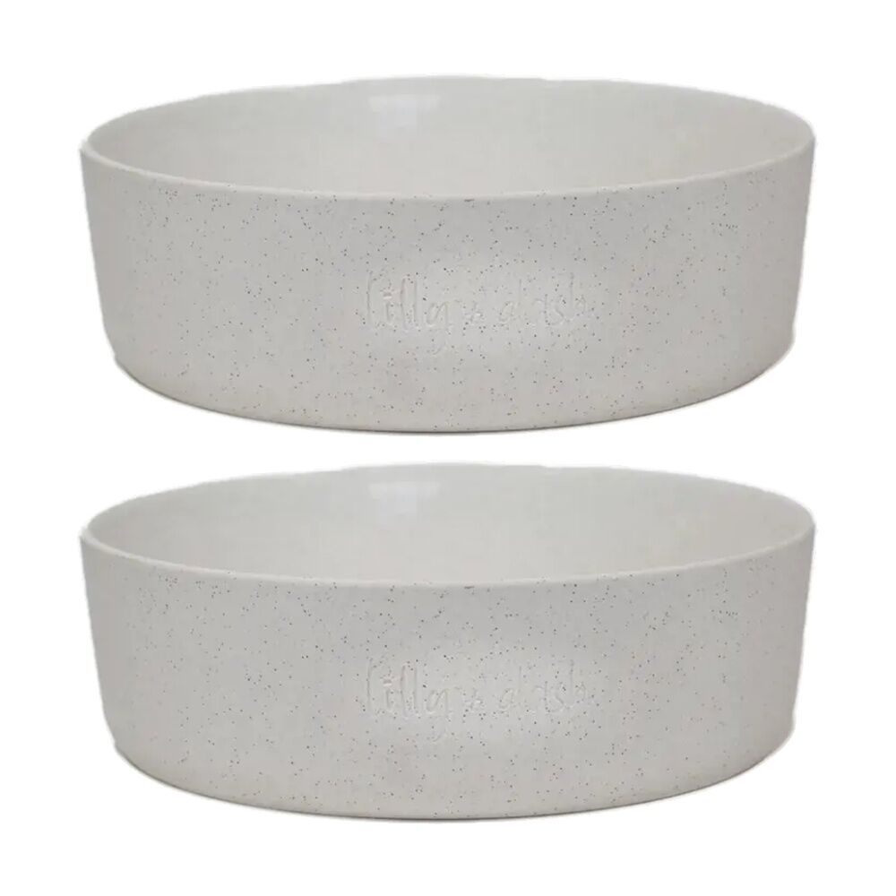 2PK Lilly & Dash Pet Dog Cat 1L Food Water Drinking Bowl 200x185x55mm Milk Speckle
