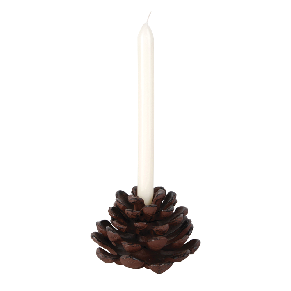 Esschert Design Cast Iron Pinecone Candle Holder Large Brown