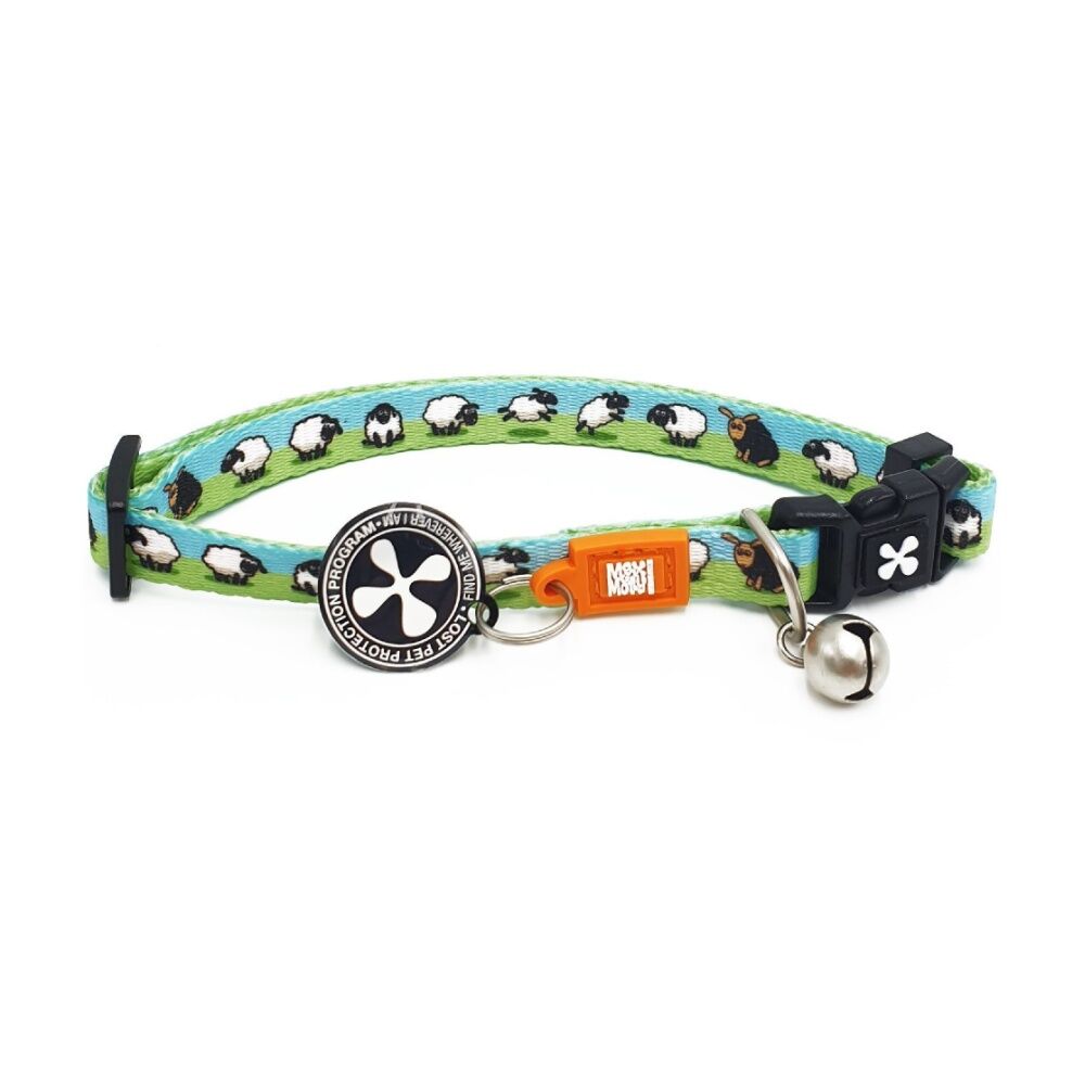 Max & Molly Adjustable Fit Smart ID Cat Collar w/ Bell Black Sheep