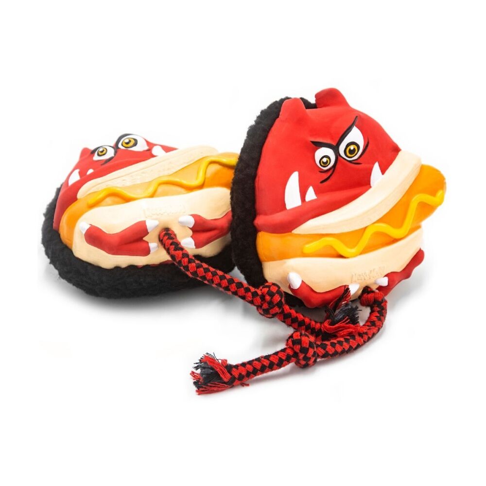 2PK Max & Molly Squeaker Snuggles Dog Chewing Toy w/ Cotton Rope Paco el Diablo