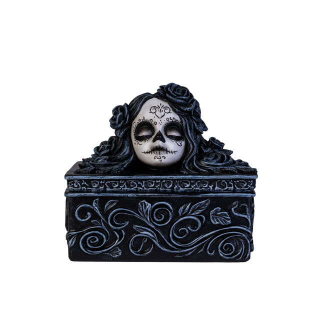 Dead & Beautiful Trinket Box Black Roses Large Gothic Day of the White and