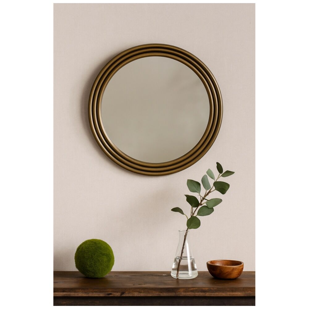 NF Living Loopy Reflect Mirror 82x92cm Metal & Glass Finish - Gold