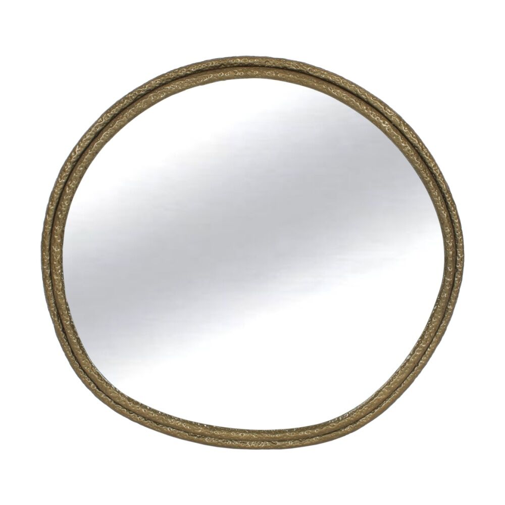 NF Living Oodly Doodly Mirror 78x73cm Metal & Glass Finish - Gold