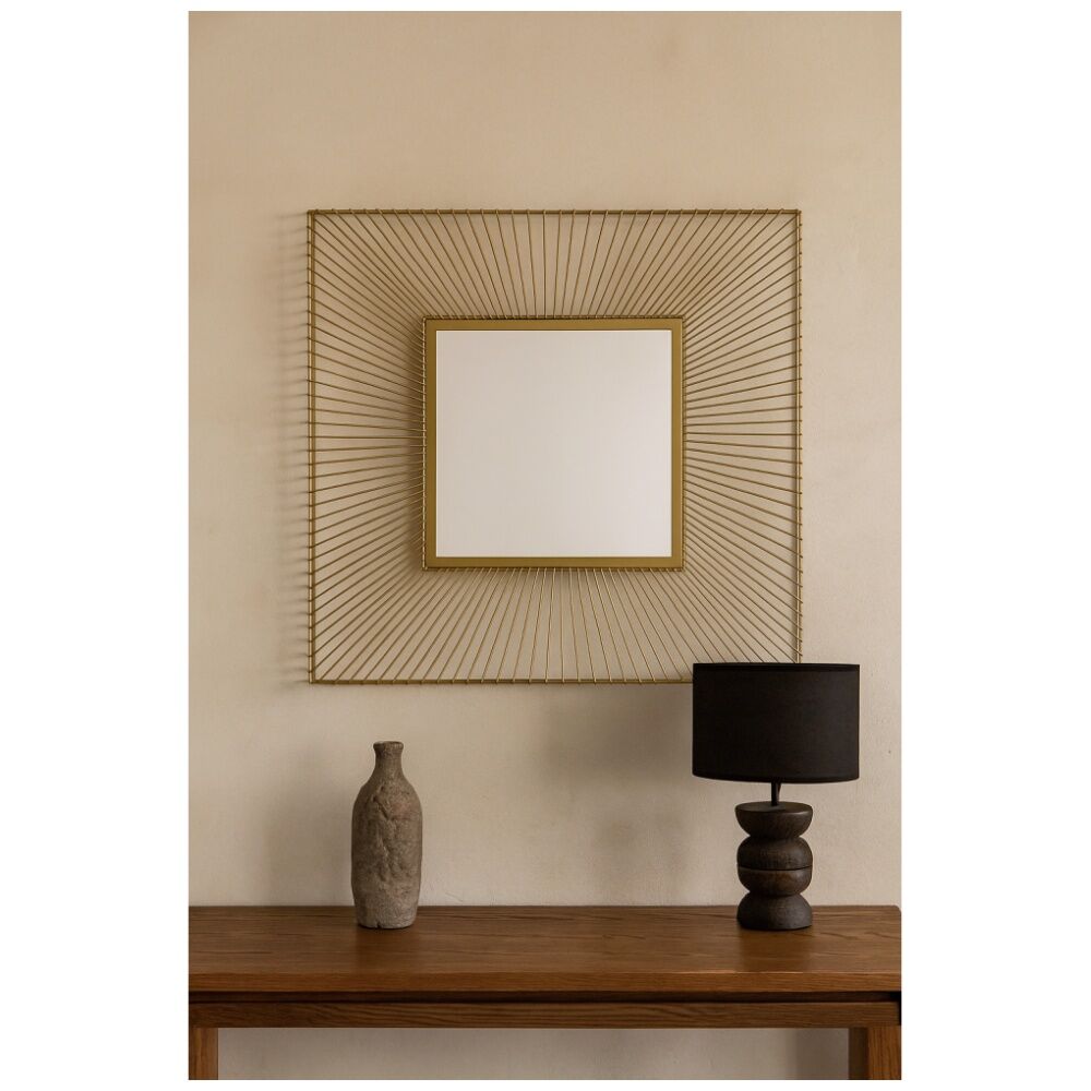 NF Living Reflectric Mirror 91x91cm Metal & Glass Finish - Gold