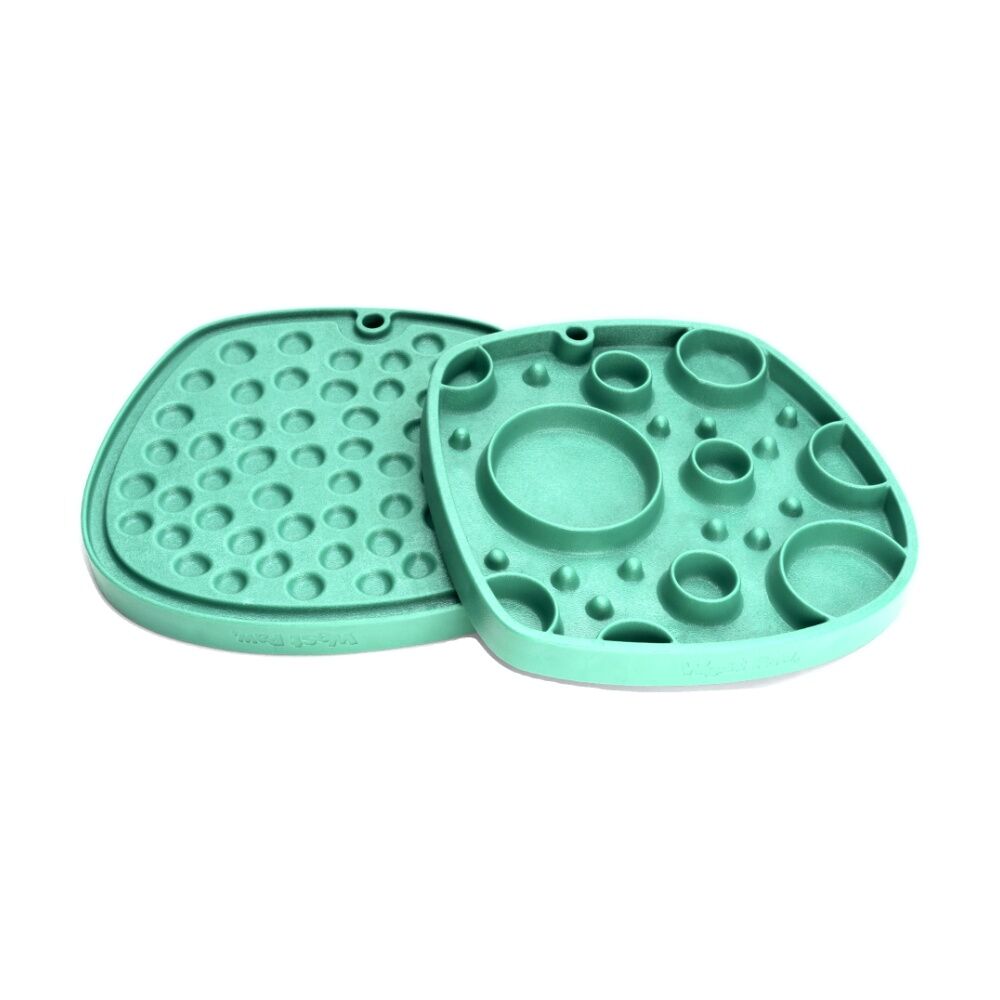 West Paw Bubbles Feast Pet Dog Lick Mat Slow Feeder Plate Kelp
