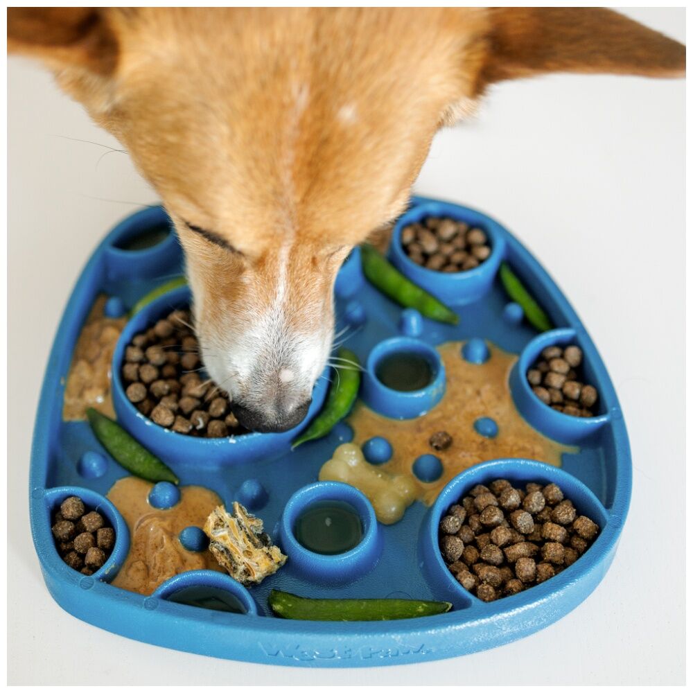 West Paw Bubbles Feast Pet Dog Lick Mat Slow Feeder Plate Kelp