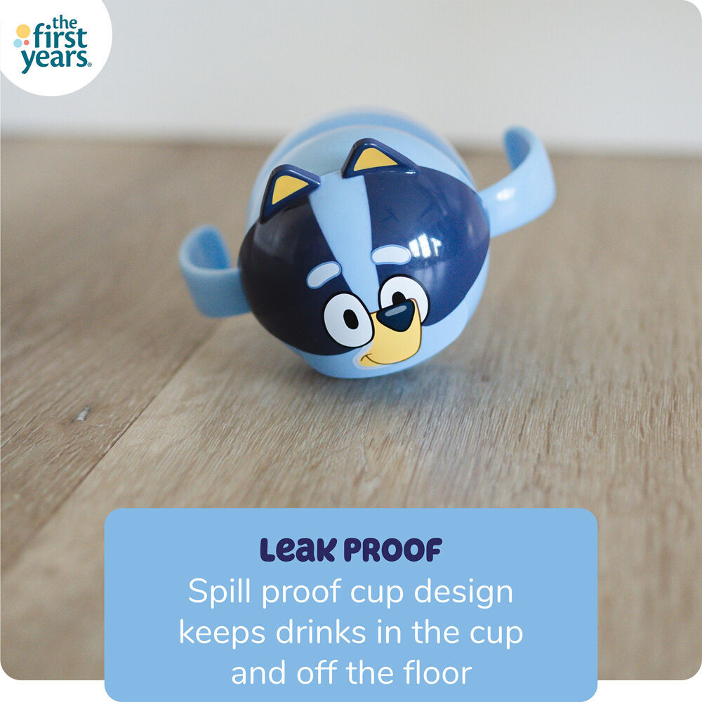 4PK The First Years Bluey Weighted Straw Trainer/Sippy Cup 207ml 6 Months+