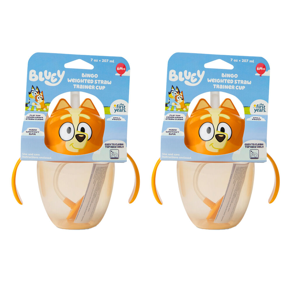 2PK The First Years Bingo Weighted Straw Trainer/Sippy Cup 207ml 6 Months+
