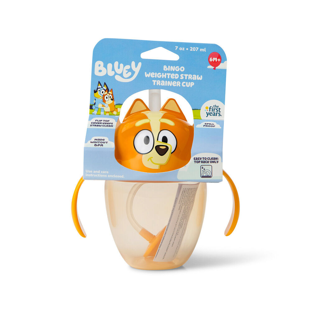 4PK The First Years Bingo Weighted Straw Trainer/Sippy Cup 207ml 6 Months+