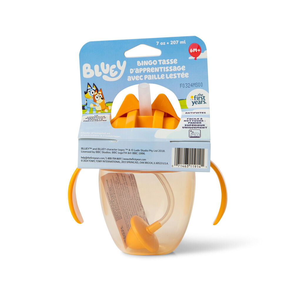 4PK The First Years Bingo Weighted Straw Trainer/Sippy Cup 207ml 6 Months+
