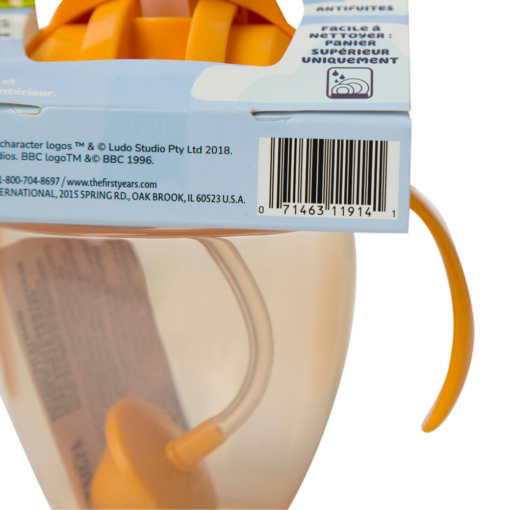 4PK The First Years Bingo Weighted Straw Trainer/Sippy Cup 207ml 6 Months+