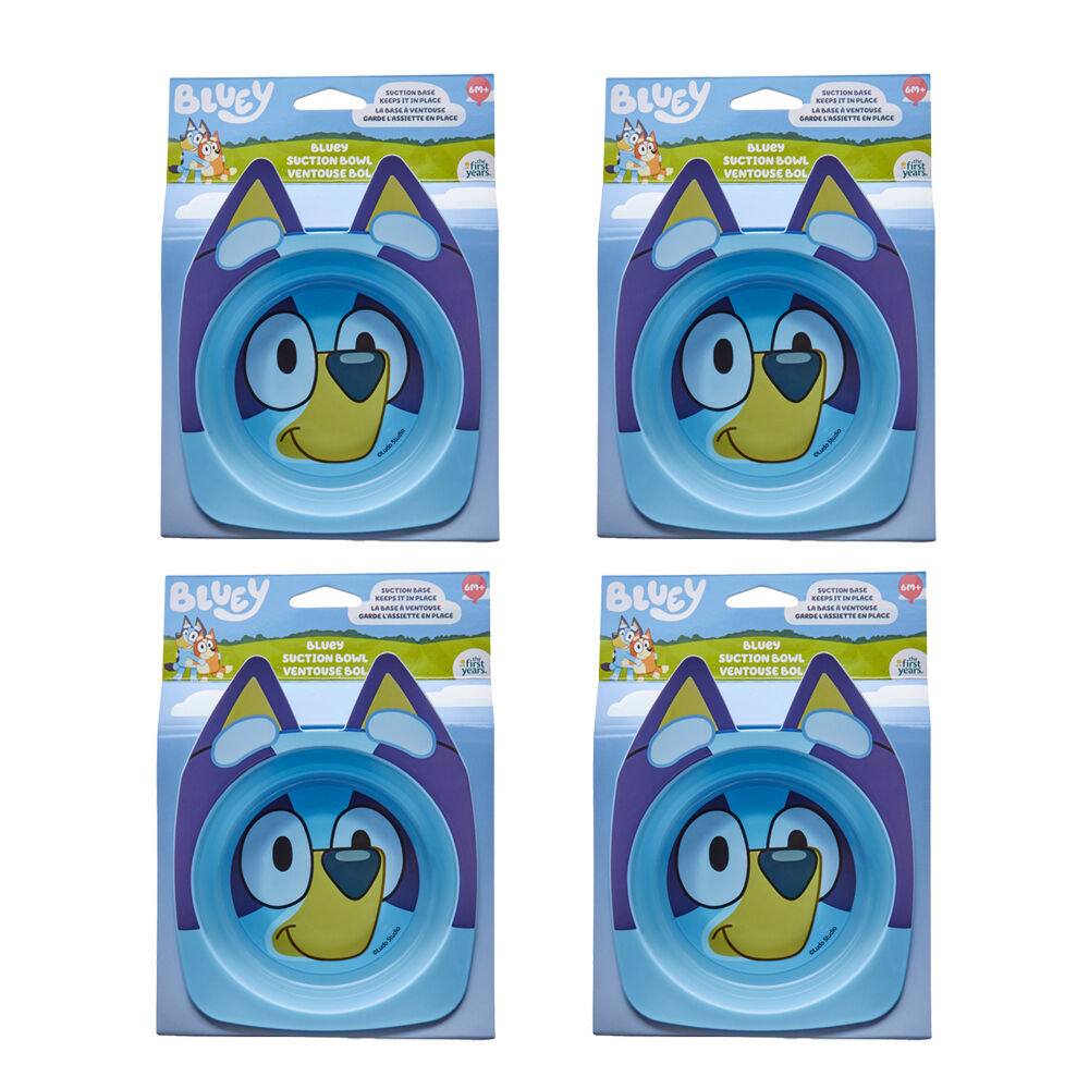 4PK The First Years Bluey Character Children's Bowl with Suction Base BPA Free 6m+