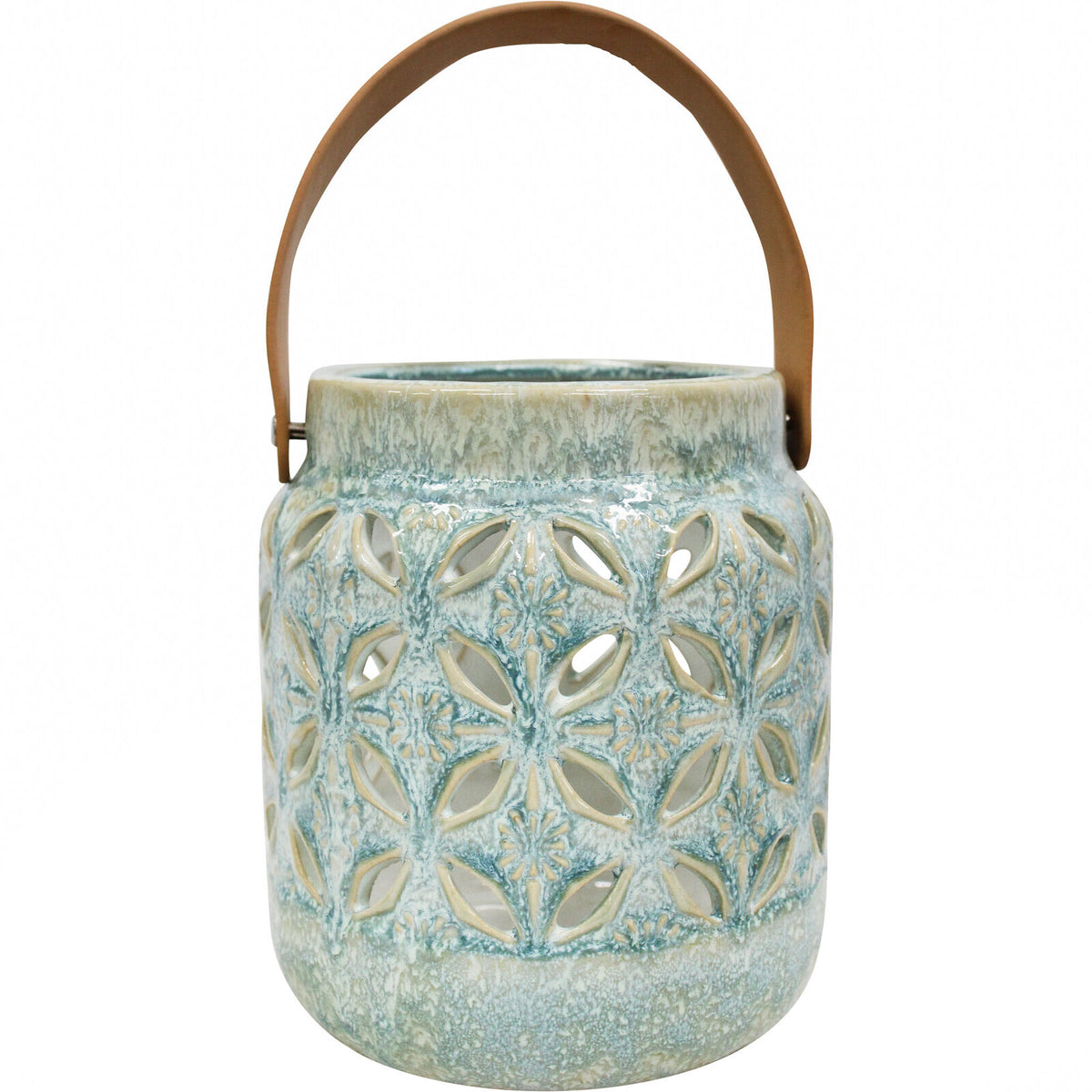 LVD Coastal Ceramic 17cm Lantern Home/Patio Decor Round