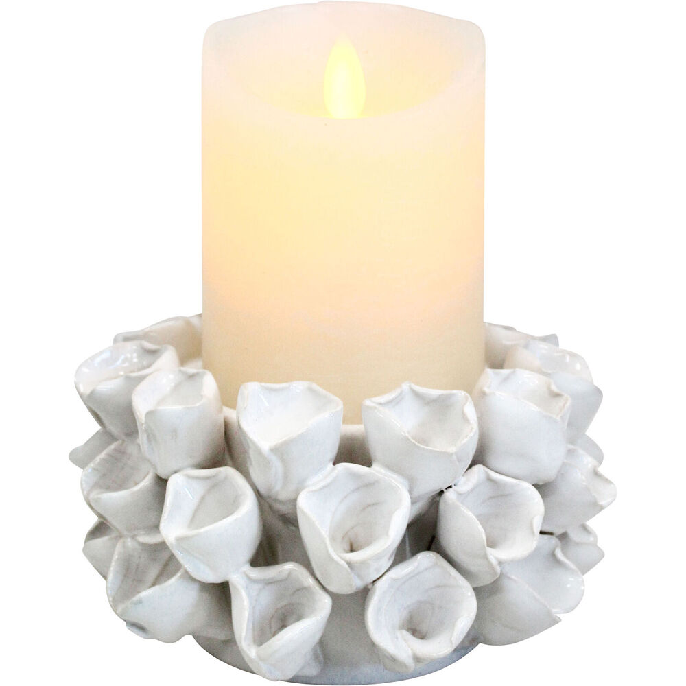 LVD Succulent Bell Ceramic Taper/Stick Candle Holder 17x9cm - Ivory
