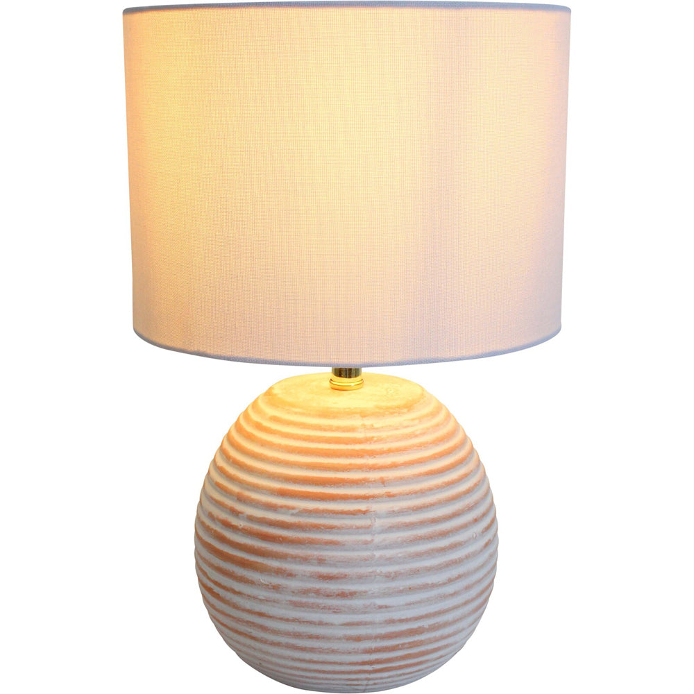 LVD Linen/Ceramic Lamp Urban Room Decor 22x34cm - White/Brown