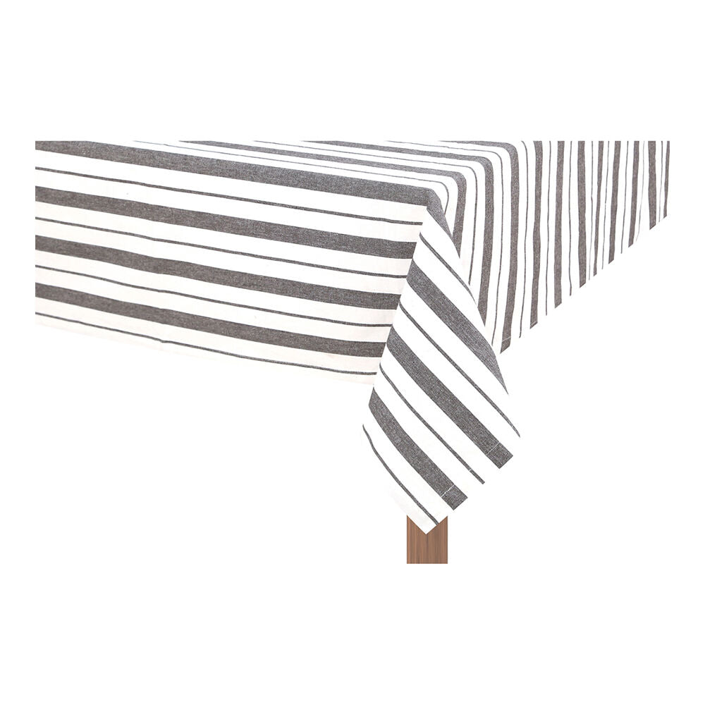 NF Home & Entertaining Essentials French Table Cloth 150x250cm Striped Black