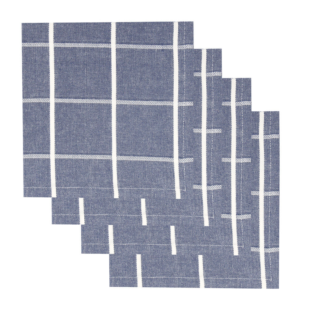 4pc NF Home & Entertaining Essentials Greenland Napkin 45x45cm Checked Blue