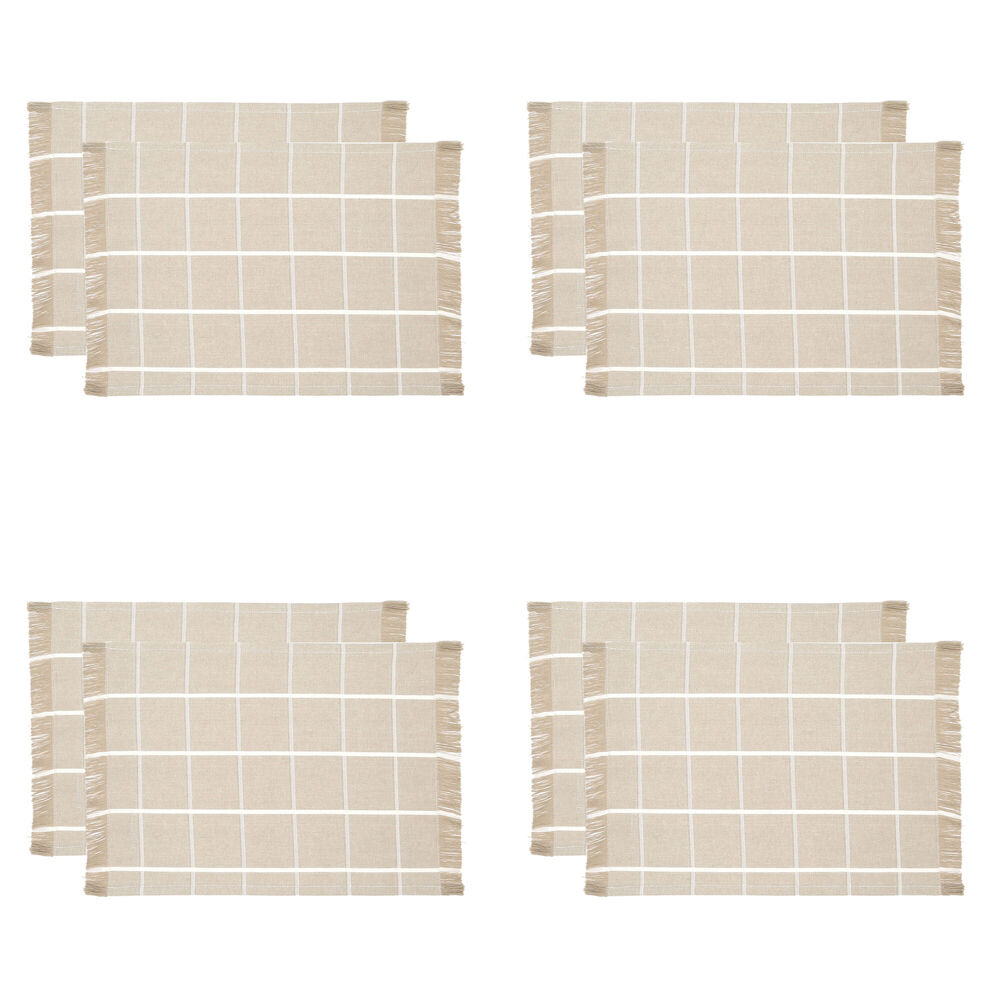 4x 2pc NF Home & Entertaining Essentials Greenland Placemat 33x45cm Solid Taupe