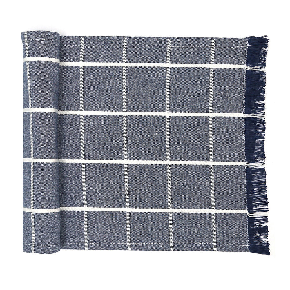 2PK NF Home & Entertaining Essentials Greenland Table Runner 180x35cm Woven Blue