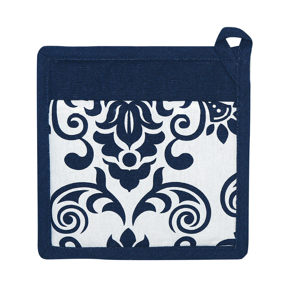 6PK NF Home & Entertaining Essentials Ornamental Potholder 20x20cm Quilted Blue