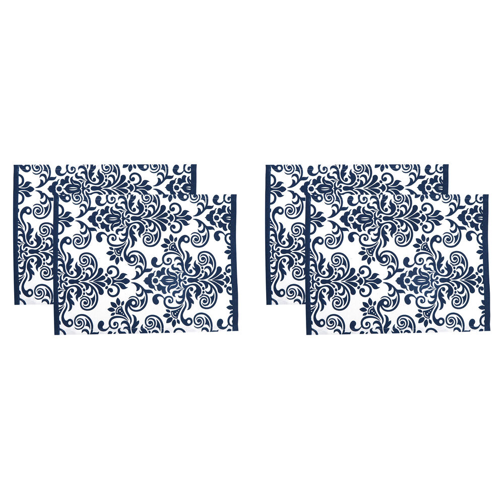 2x 2pc NF Home & Entertaining Essentials Ornamental Placemat 33x45cm Solid Blue