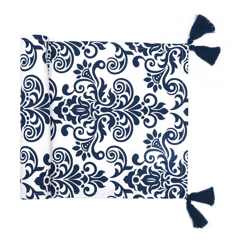 2PK NF Home & Entertaining Essentials Ornamental Table Runner 35x180cm Blue
