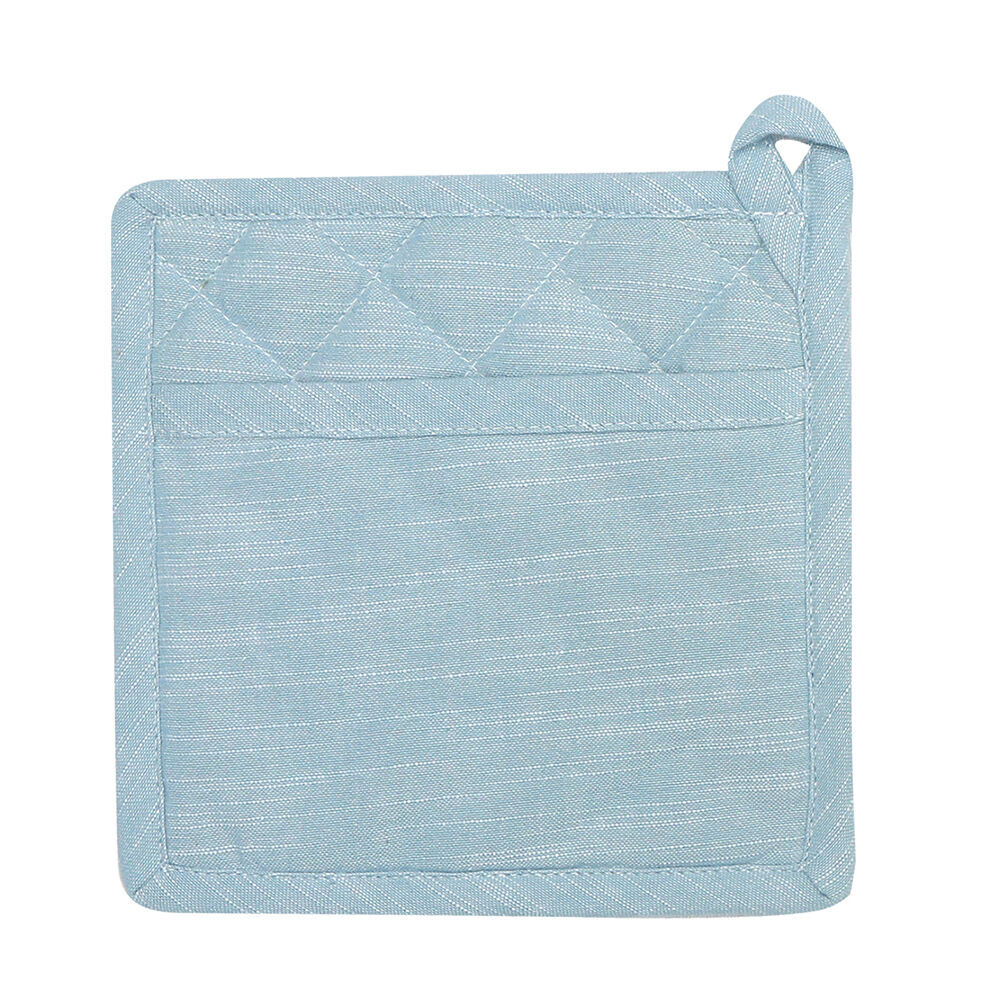 6PK NF Home & Entertaining Essentials Elysian Potholder 20x20cm Quilted Blue