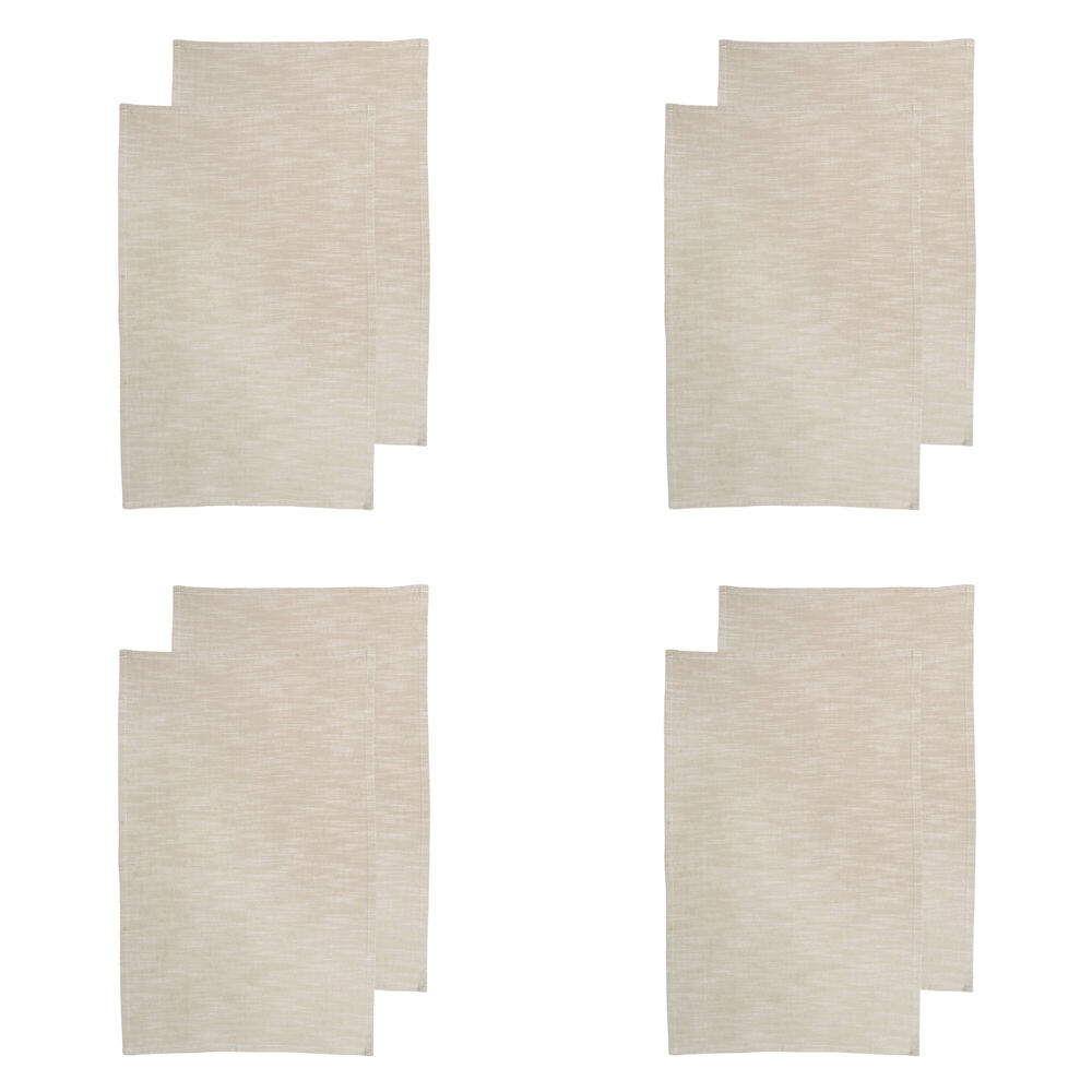 4x 2pc NF Home & Entertaining Essentials Elysian Tea Towel 45x70cm Solid Taupe