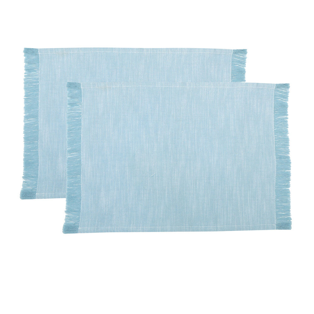 4x 2pc NF Home & Entertaining Essentials Elysian Placemat 33x45cm Solid Blue