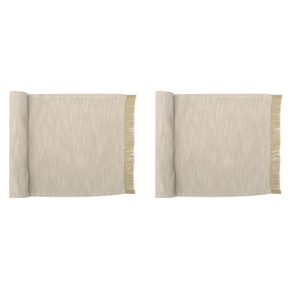2PK NF Home & Entertaining Essentials Elysian Table Runner 35x180cm Woven Taupe
