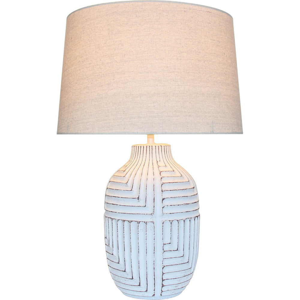LVD Kuba Ceramic/Linen 61cm Lamp Home/Office Table Decor Large
