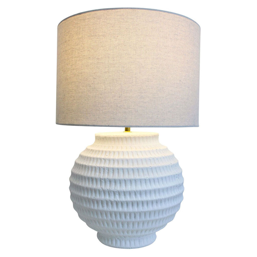 LVD Pompei Lamp Light E27 Bulb w/ Linen Shade 56.5cm - White