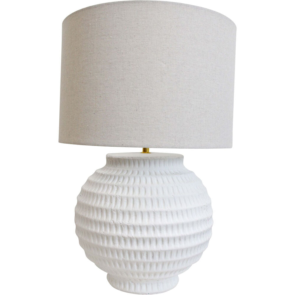 LVD Pompei Lamp Light E27 Bulb w/ Linen Shade 56.5cm - White