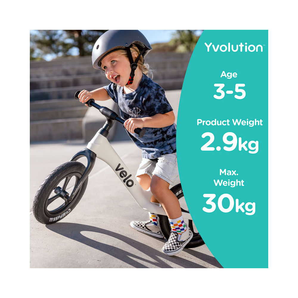 Yvolution Velo Pro Balance Bike Ride-On Toy White 3y+