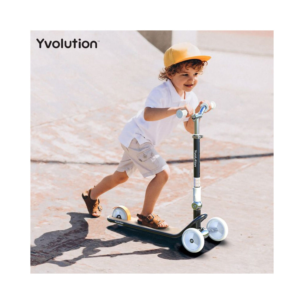 Yvolution Glider Classic 3 Wheel Kids Push Scooter Ride On Toy 3y+ Black